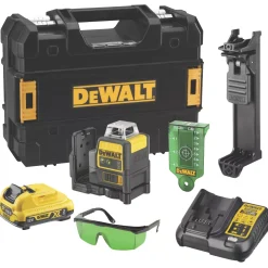 DeWalt DCE0811D1G-GB 12V 1 X 2.0Ah Li-Ion XR Green Self-Levelling Multi-Line Laser Level