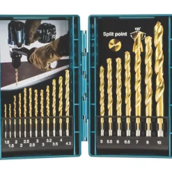 Makita D-67527 Straight Shank HSS-TIN Metal Bit Set 19 Pcs