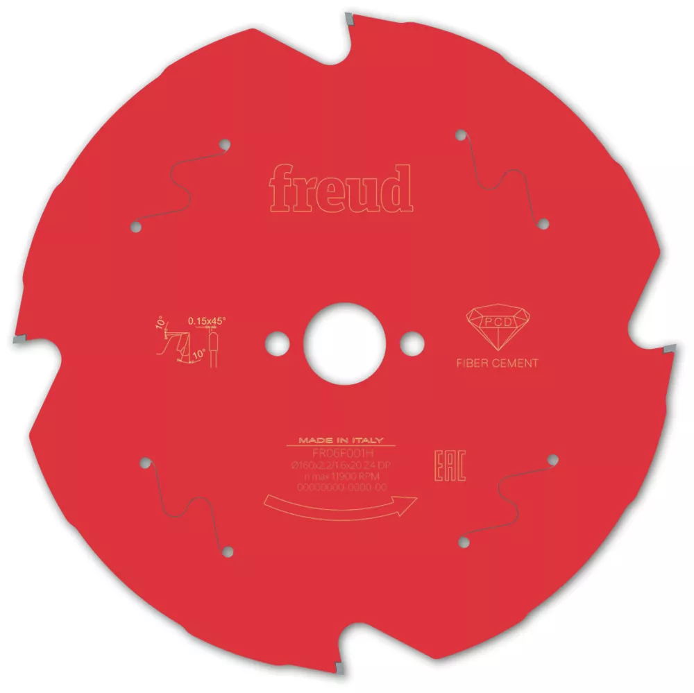 Freud F03FS09837 Fibre Cement Circular Saw Blade 160 X 20mm 4T