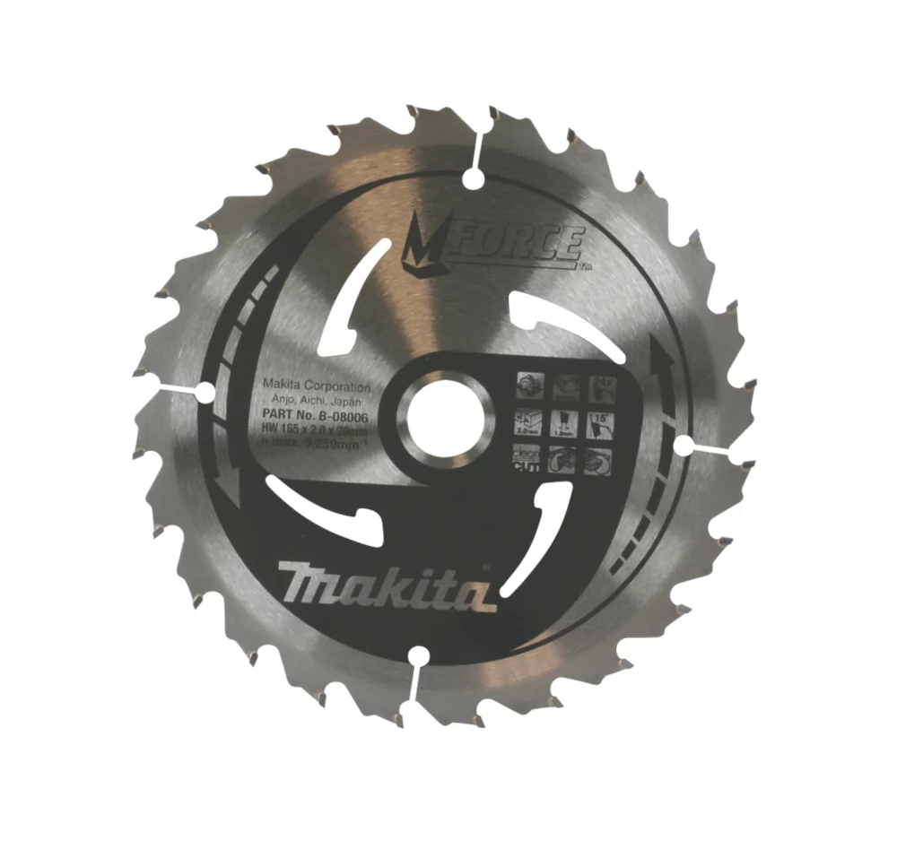 Makita Wood TCT Mitre Saw Blade 165 X 20mm 24T