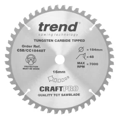 Trend CSB/CC18448T Wood Crosscut Circular Saw Blade 184 X 16mm 48T