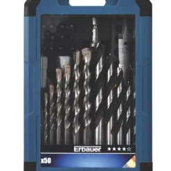 Erbauer Straight Shank Mixed Drill Bit Set 50 Pieces