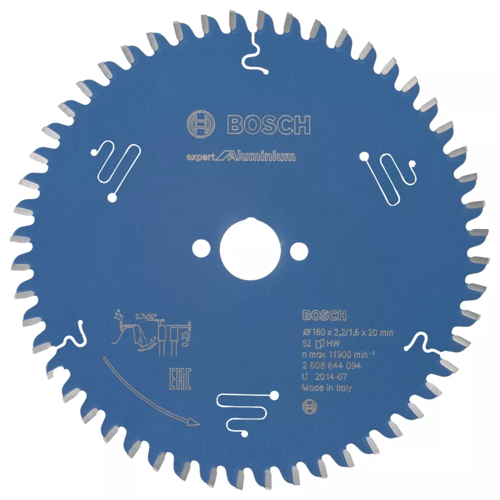 Bosch Expert Aluminium Circular Saw Blade 160 X 20mm 52T