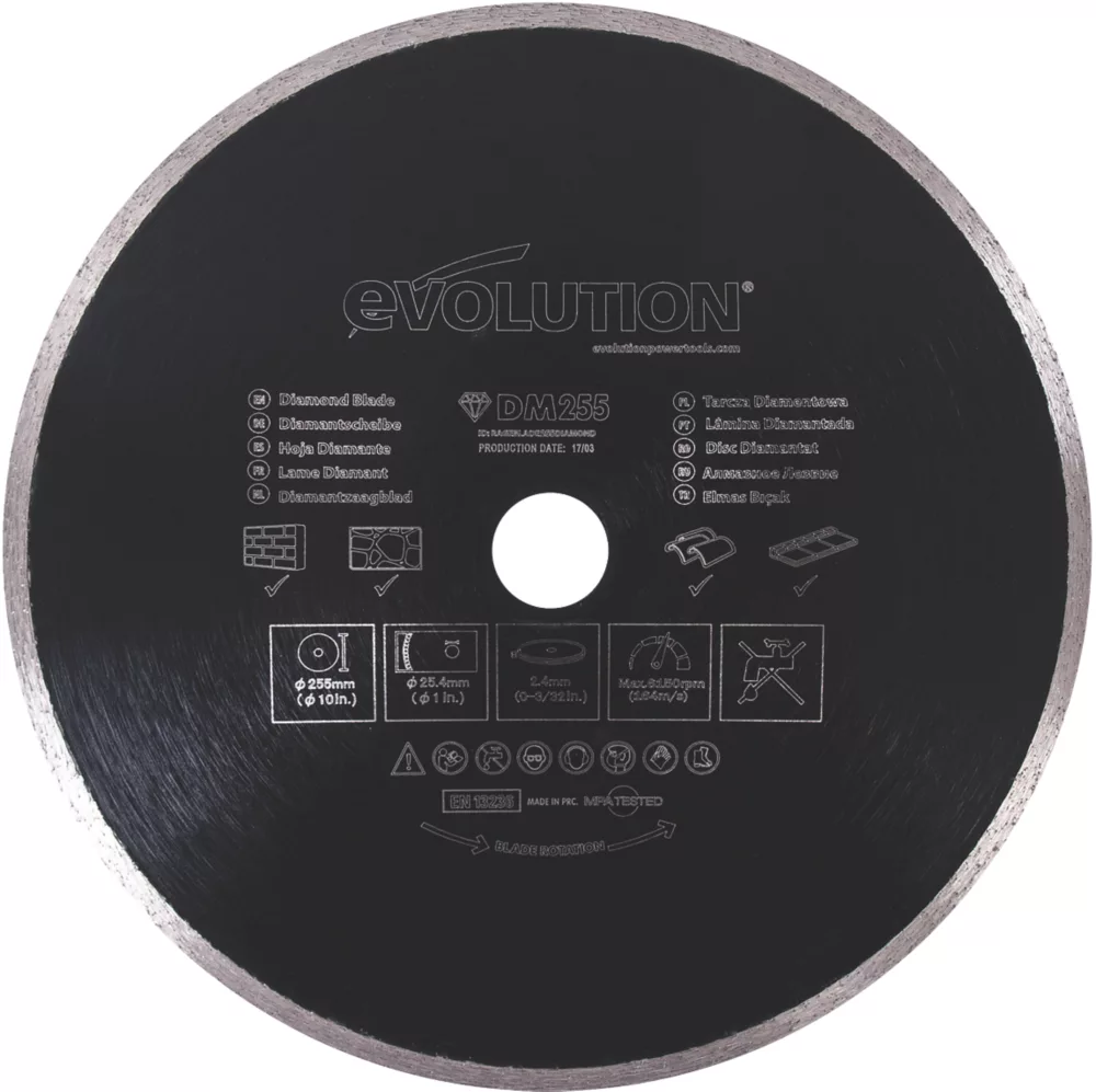 Evolution RAGEBLADE255DIAMOND Masonry Diamond Blade 255 X 25.4mm