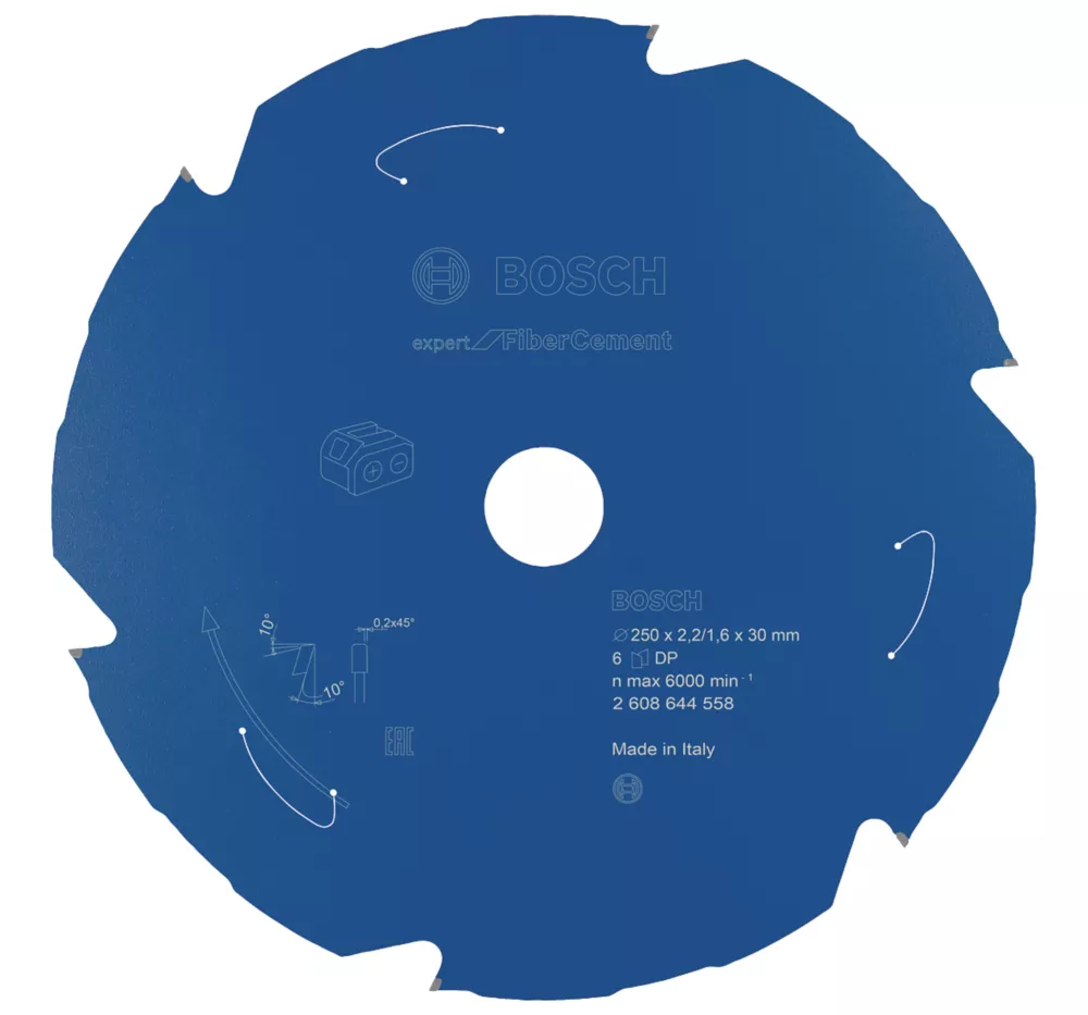 Bosch Expert Fibre Cement Circular Saw Blade 250 X 30mm 6T