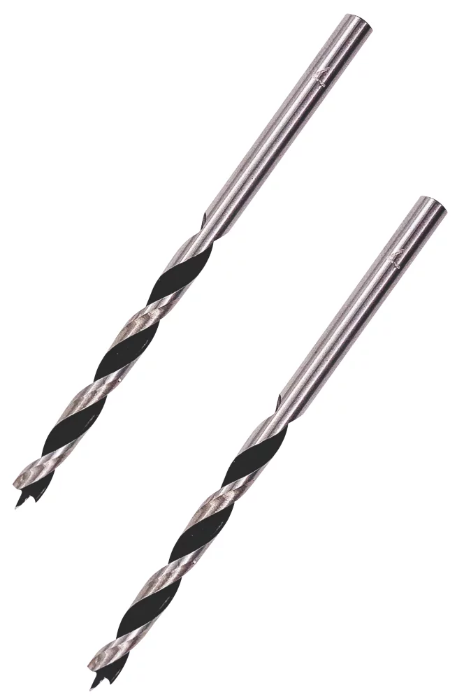 Essentials Brad Drill Bits 4 X 75mm 2 Pack