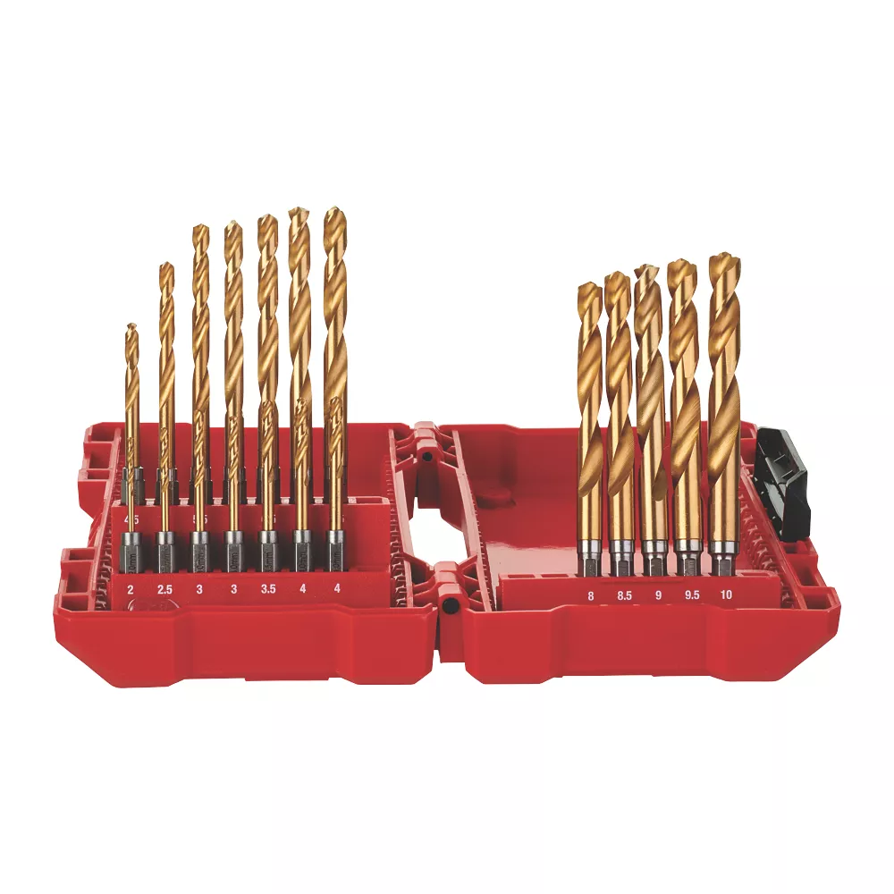 Milwaukee Hex Shank RedHex HSS Metal Drill Bit Set 19 Piece Set - Image 2