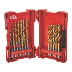 Milwaukee Hex Shank RedHex HSS Metal Drill Bit Set 19 Piece Set