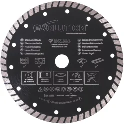 Evolution RAGEBLADE185DIAMOND Masonry Diamond Turbo Blade 185 X 20mm
