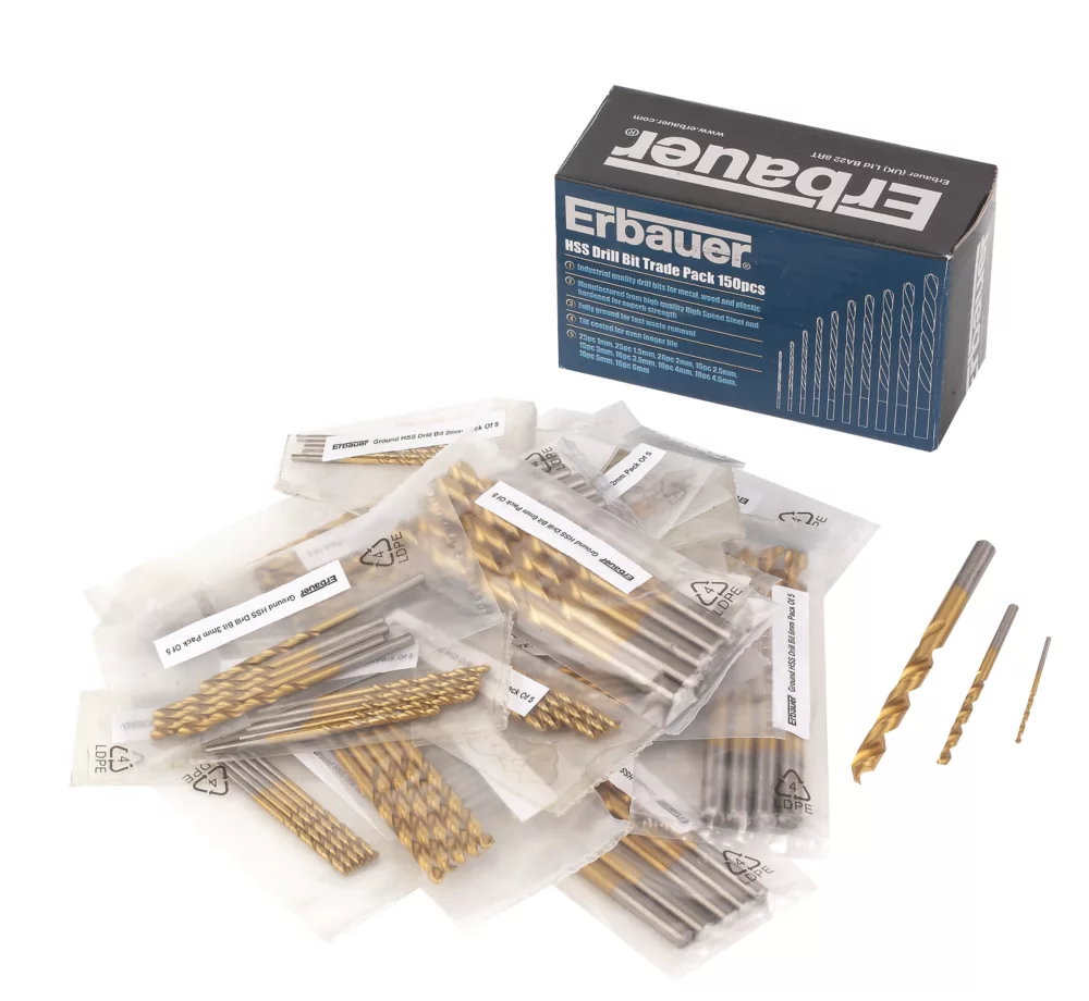 Erbauer Straight Shank HSS Drill Bit Trade Pack 150 Pieces - Image 2