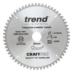 Trend CraftPo CSB/CC21660 Wood Crosscut Circular Saw Blade 216 X 30mm 60T