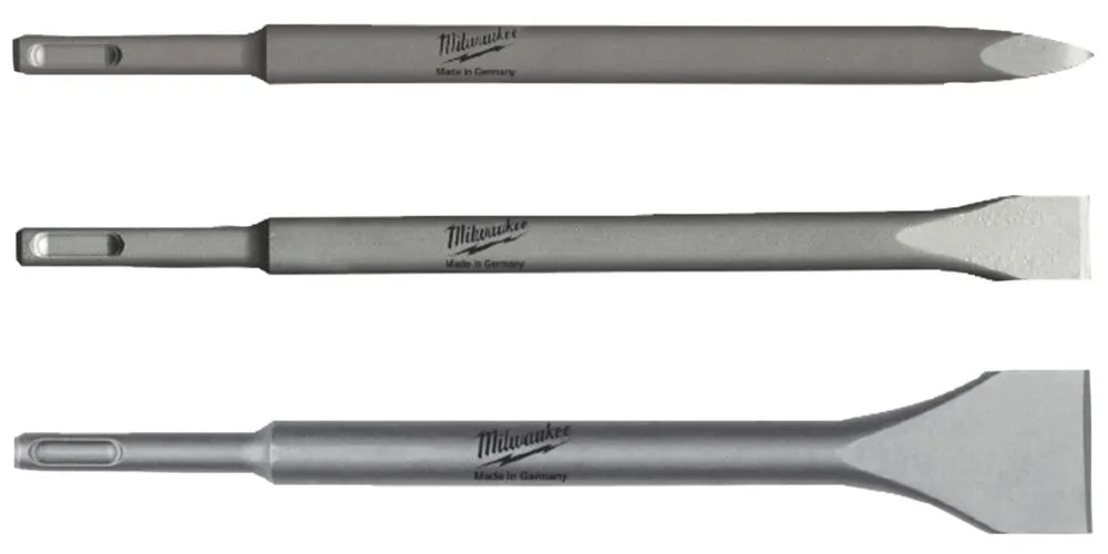 Milwaukee SDS Plus Shank Chisel Set 3 Pieces