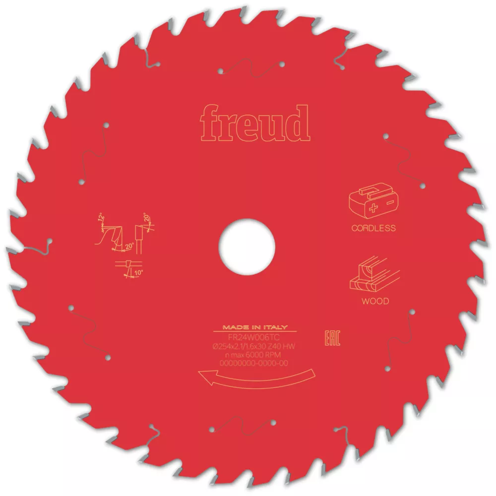 Freud F03FS10073 Wood/Chipboard/MDF Circular Saw Blade 254 X 30mm 40T