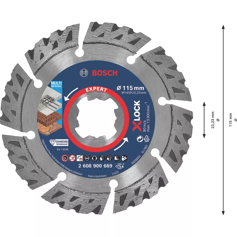 Bosch Expert X-Lock Masonry Diamond Cutting Disc 115mm - Image 4