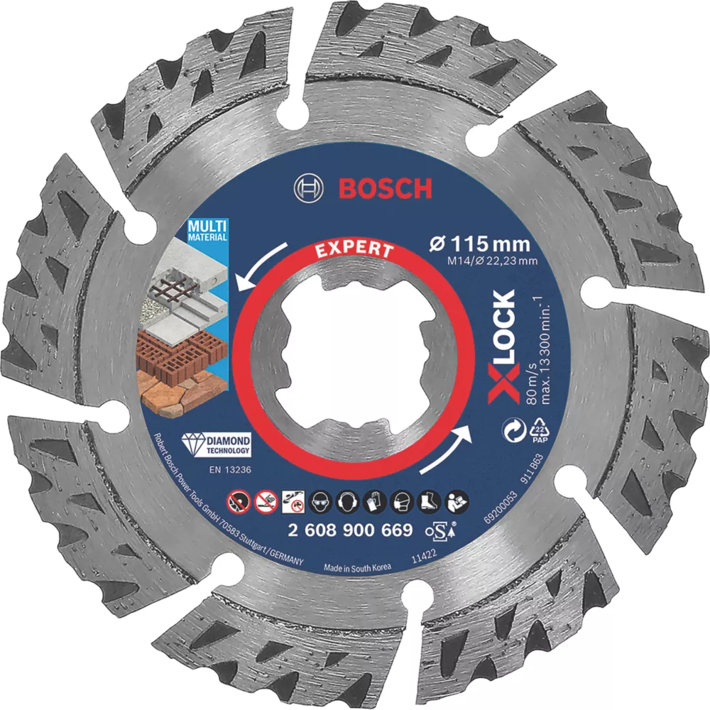 Bosch Expert X-Lock Masonry Diamond Cutting Disc 115mm