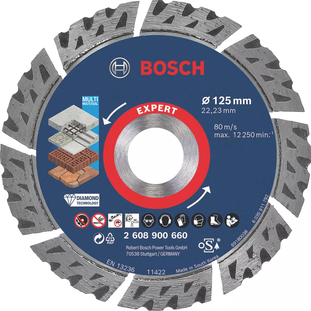 Bosch Expert Masonry Diamond Cutting Disc 125 X 22.23mm