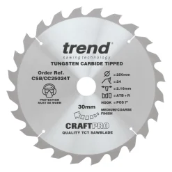Trend CraftPo CSB/CC25024T Wood Crosscut Circular Saw Blade 250 X 30mm 24T