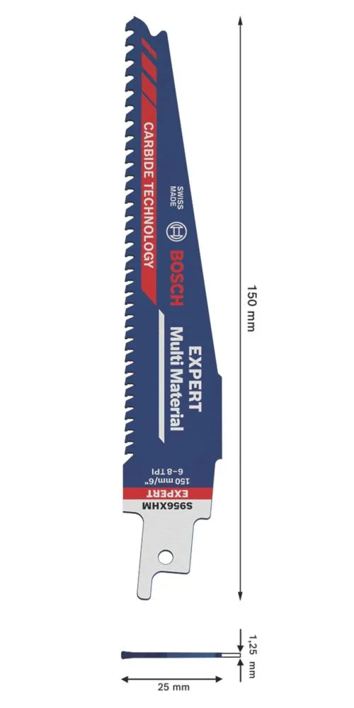 Bosch Expert S956XHM Multi-Material Reciprocating Saw Blade 150mm - Image 3