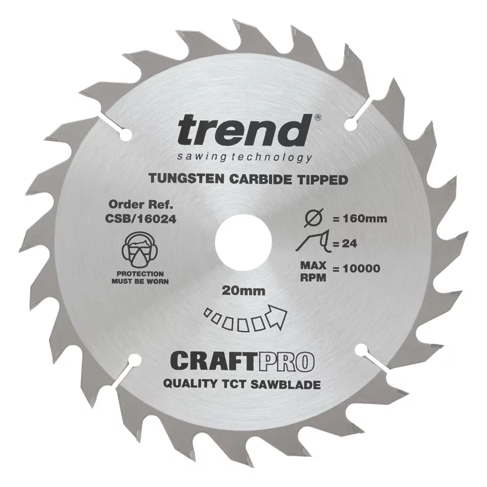 Trend CraftPo CSB/16024 Wood Circular Saw Blade 160 X 20mm 24T